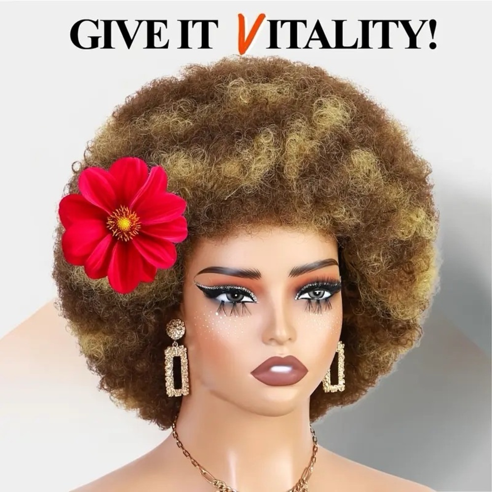Stylish Brown Afro Wig for Women